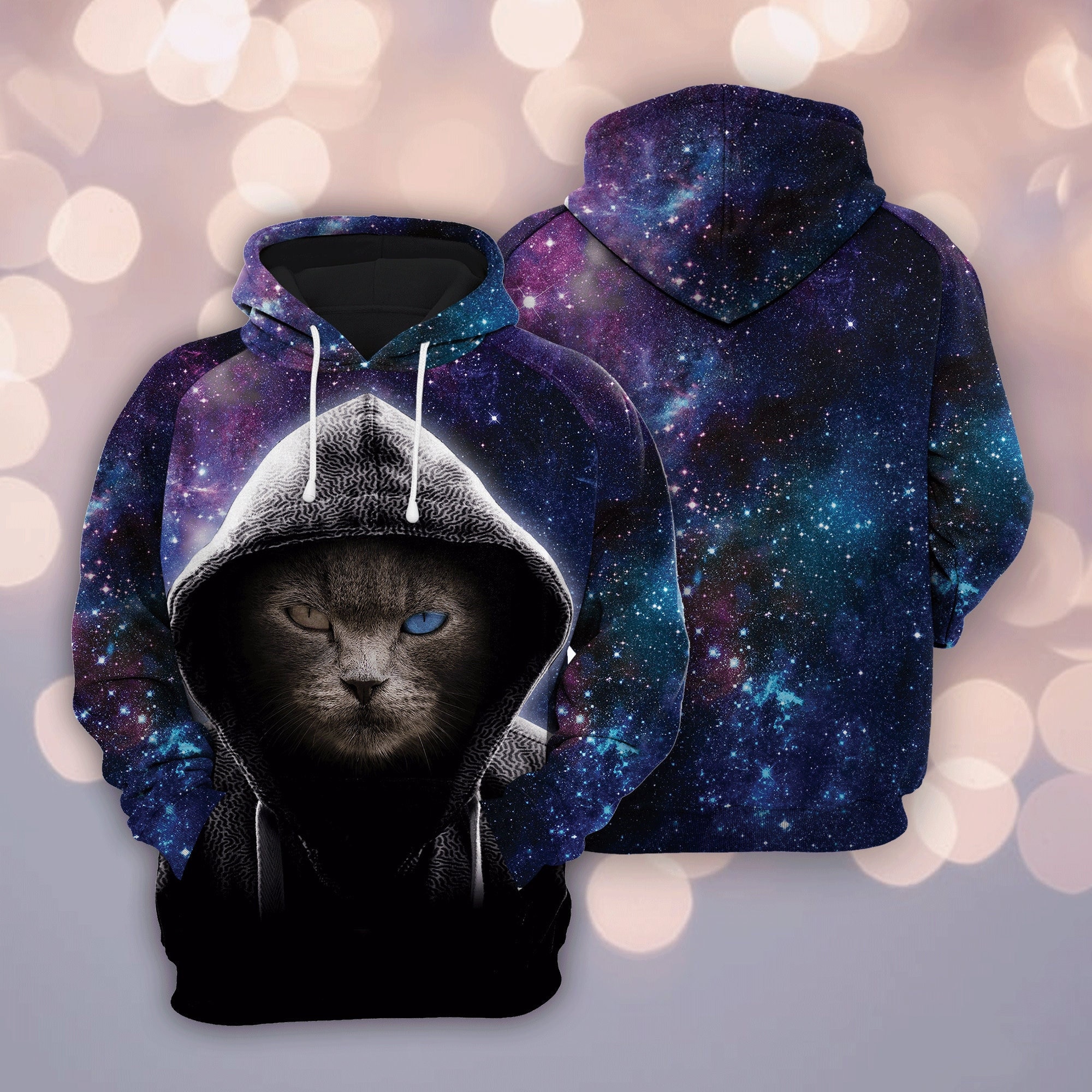 Cool Cat Galaxy All Over Print Hoodie