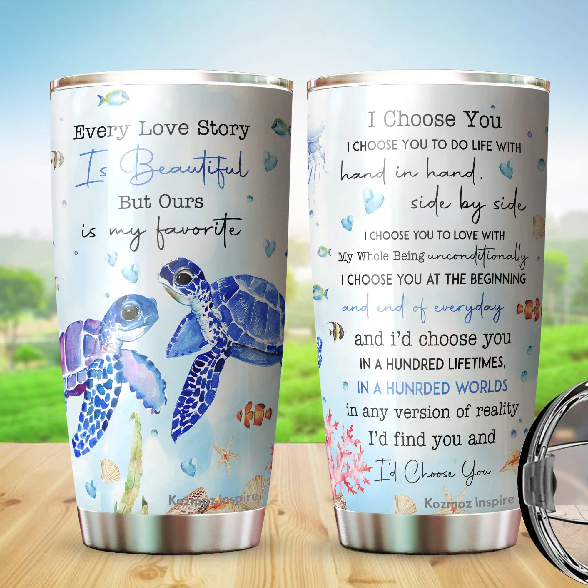 Husband and Wife Turtles Stainless Steel Tumbler